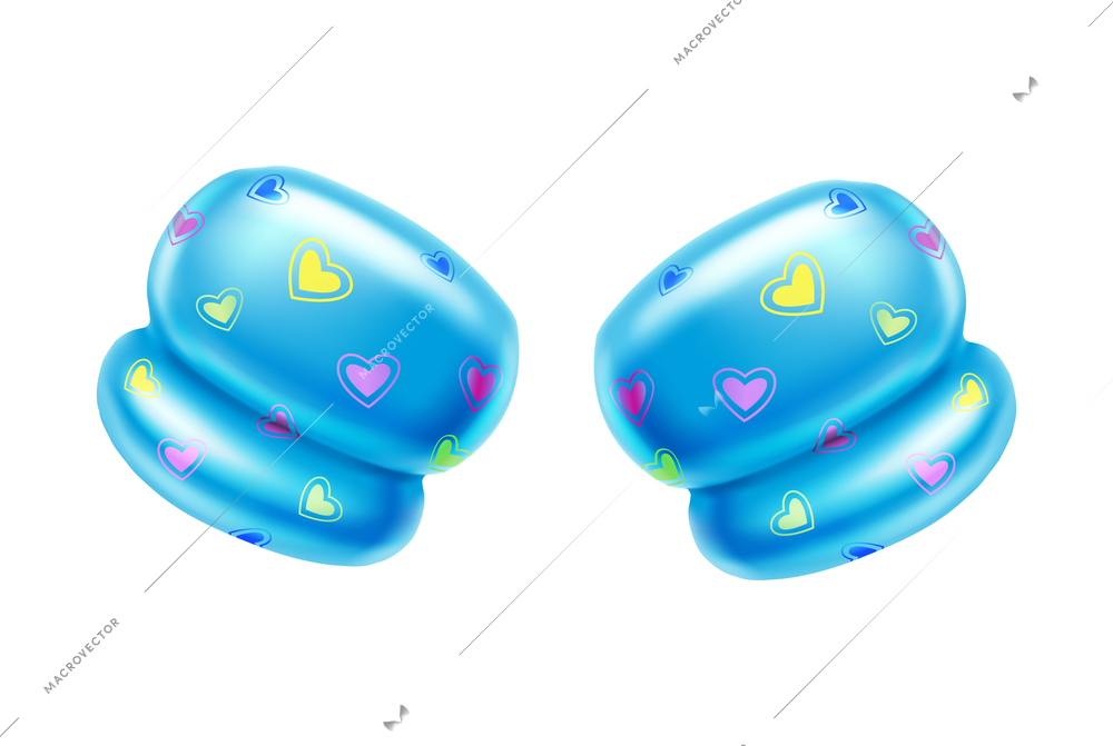 Inflatable swimming accessories for kids composition with isolated realistic image on blank background vector illustration