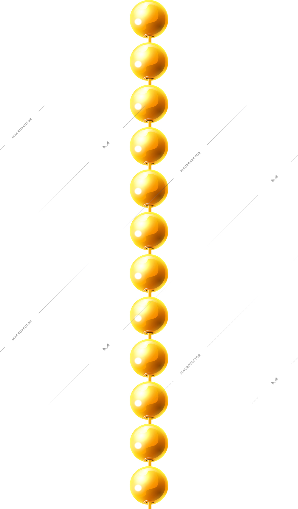 Realistic chain composition of isolated golden jewelry chain on blank background vector illustration