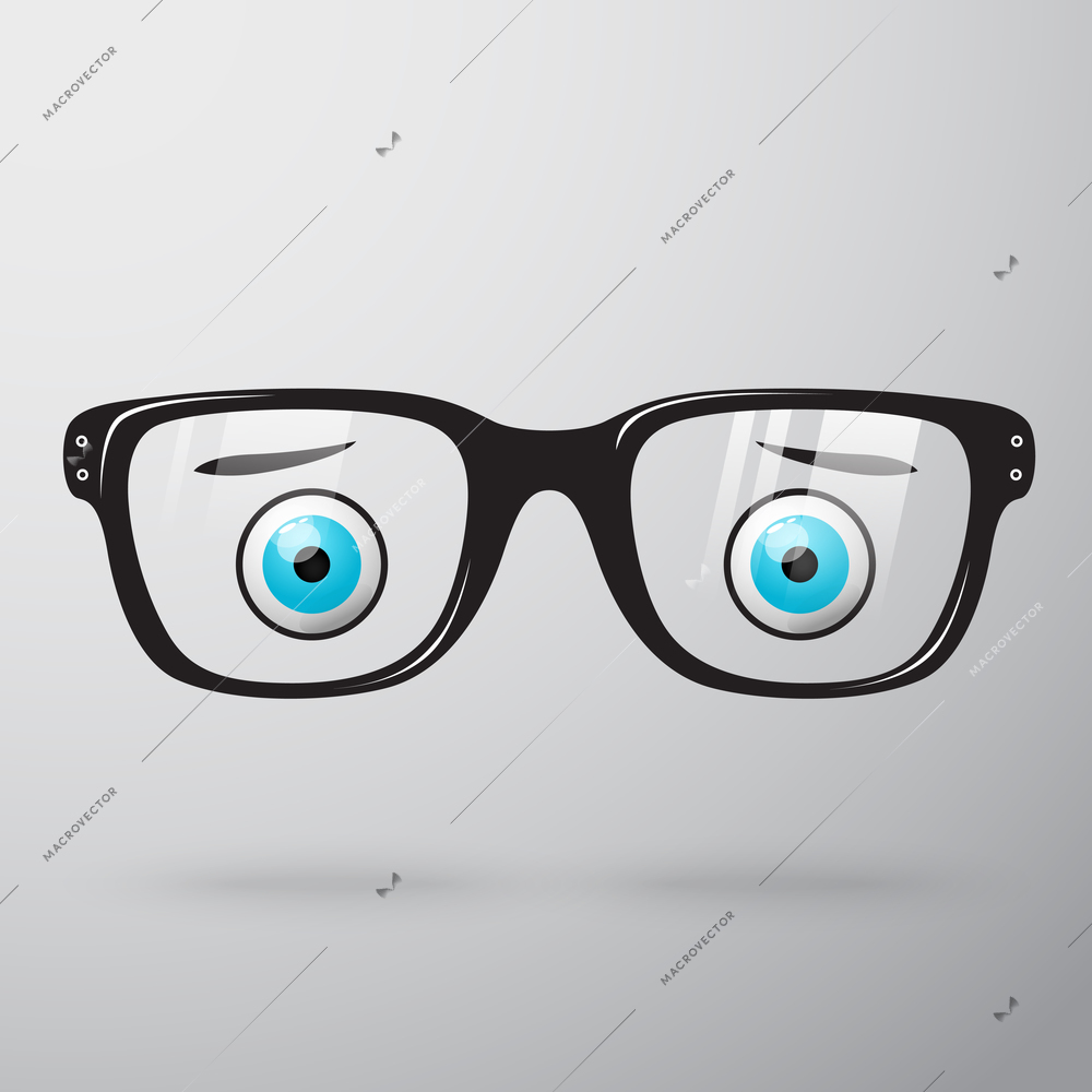 Worried glasses with eyes icon isolated vector illustration