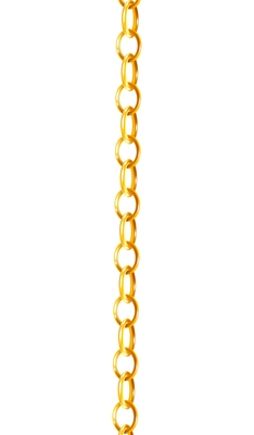 Realistic chain composition of isolated golden jewelry chain on blank background vector illustration