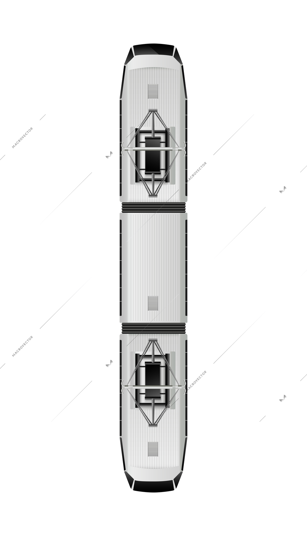 Public transport top view realistic composition with isolated urban vehicle image on blank background vector illustration