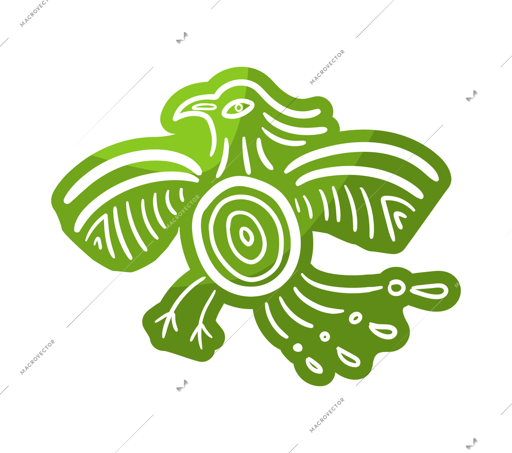 Maya civilization culture composition with tribal doodle image on blank background vector illustration