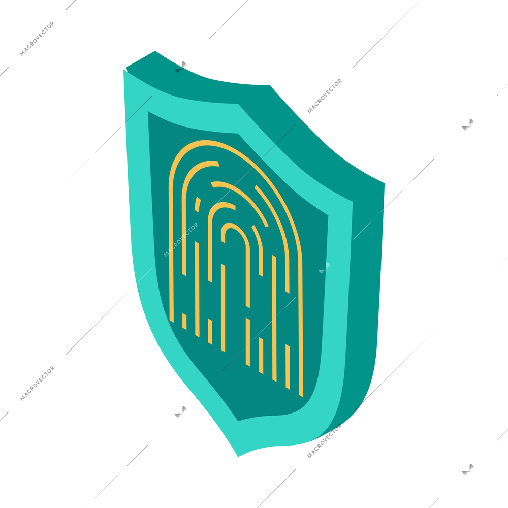 Isometric cyber security hacker composition with isolated concept image on blank background vector illustration