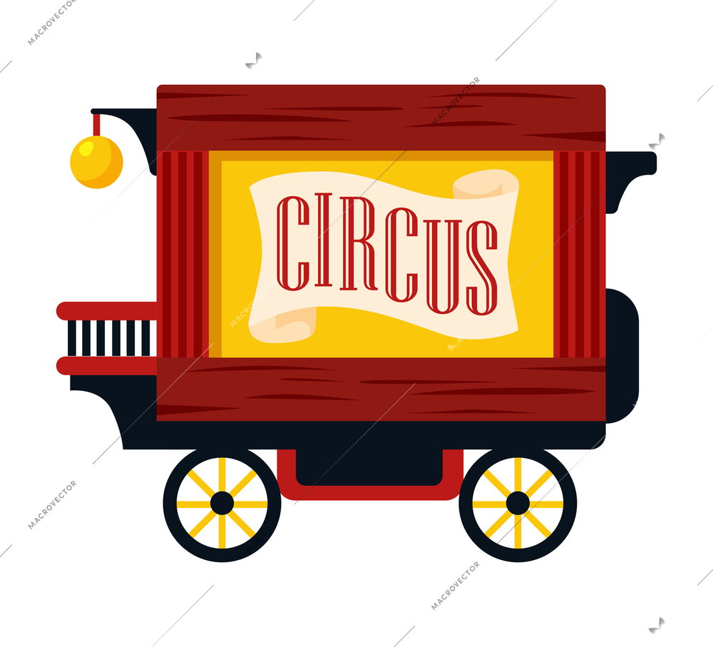 Circus composition with isolated vintage cartoon style image on blank background vector illustration