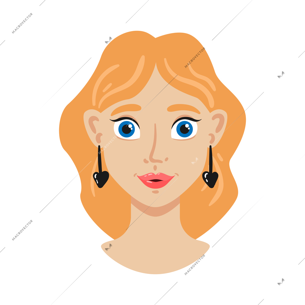 Portrait face creator composition with isolated cartoon style human head with face on blank background vector illustration