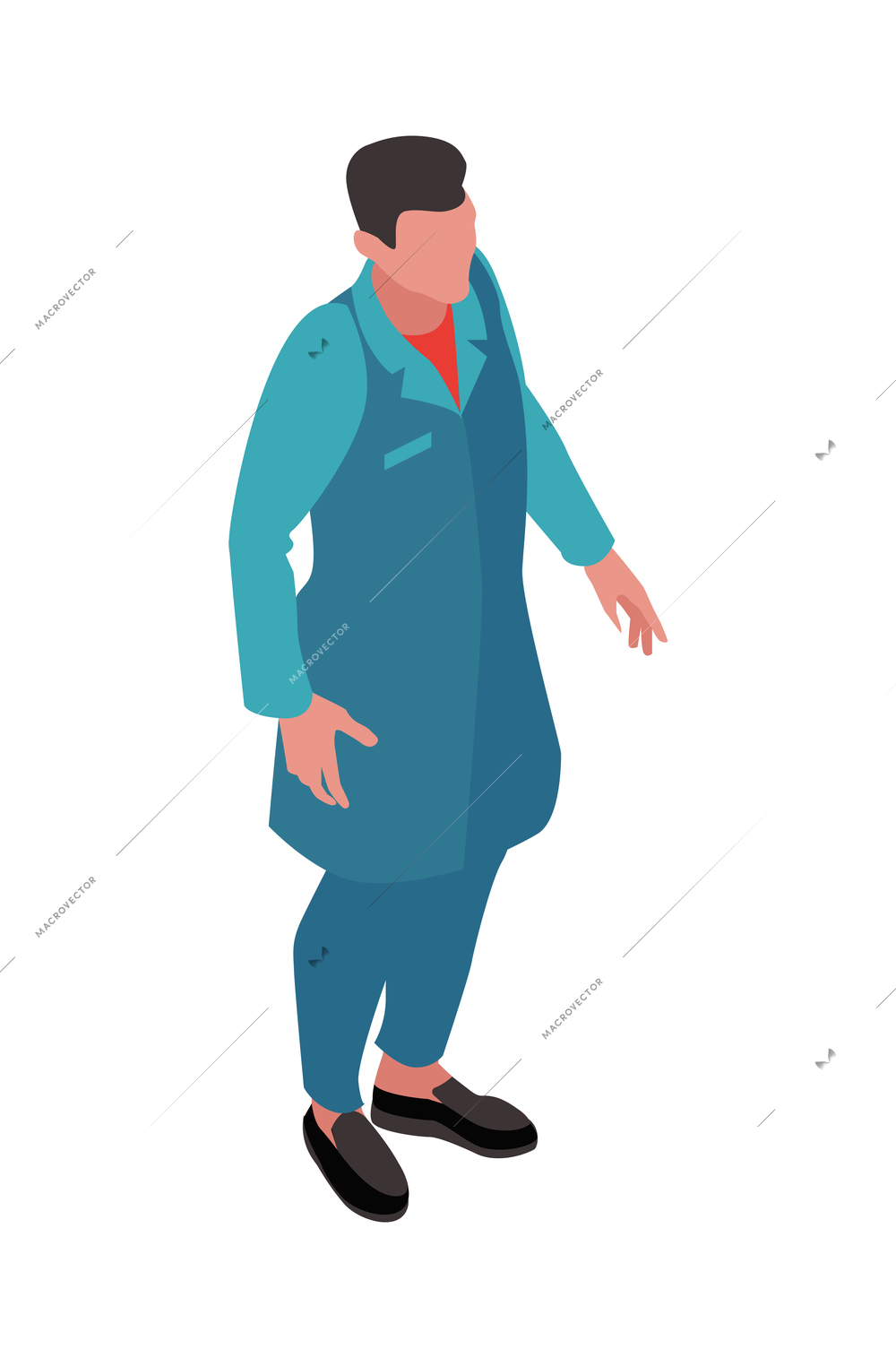 Isometric nursing home composition with isolated human characters of assistants with elderly persons vector illustration