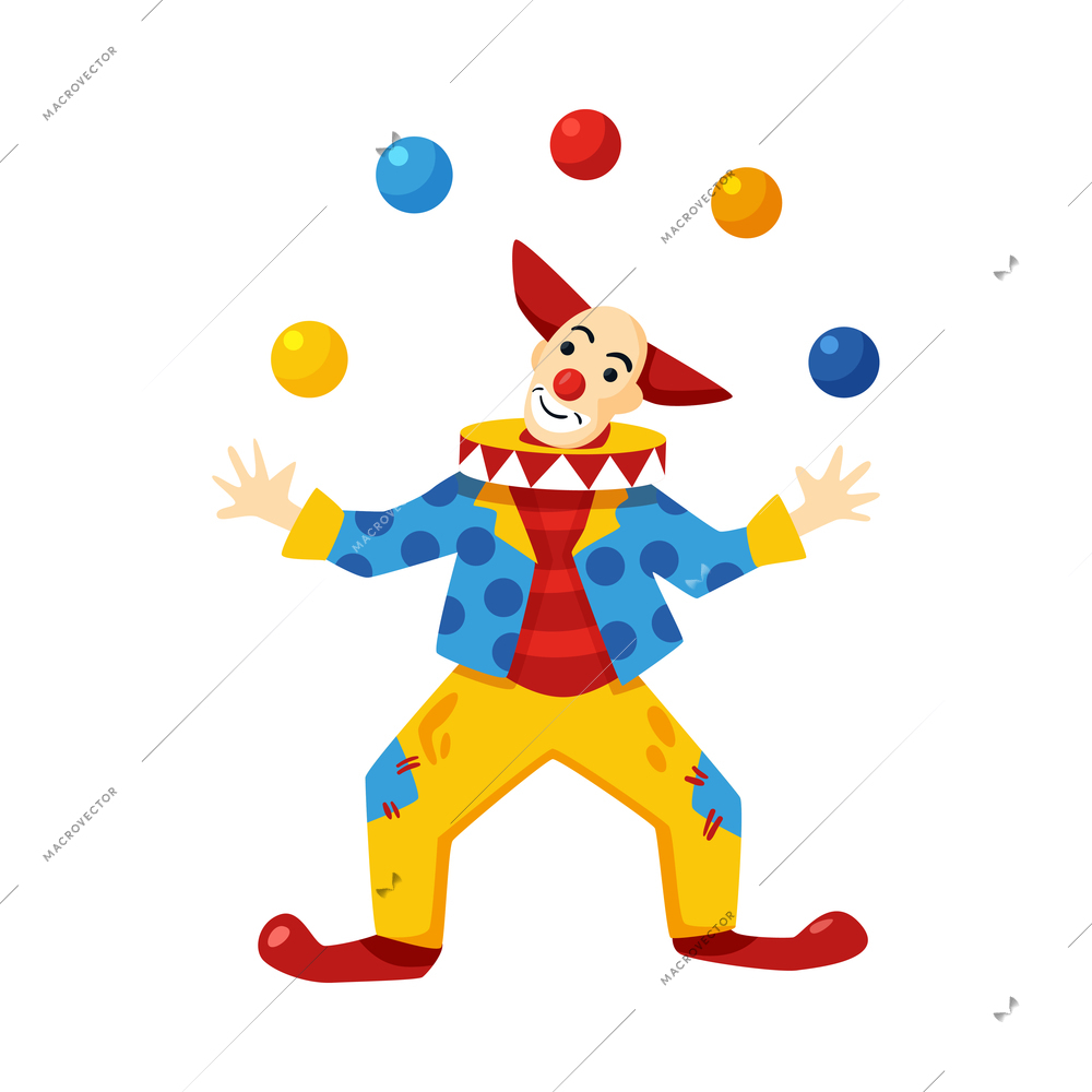 Circus composition with isolated vintage cartoon style image on blank background vector illustration