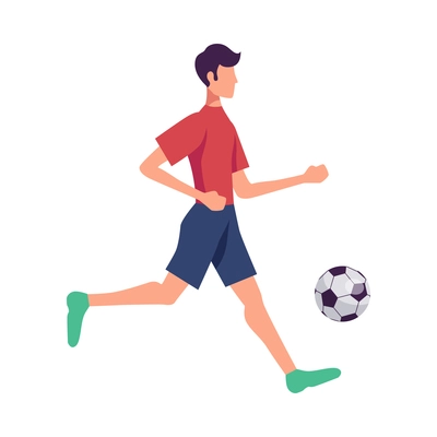 Fitness sport health composition with flat isolated character of person performing physical exercise vector illustration