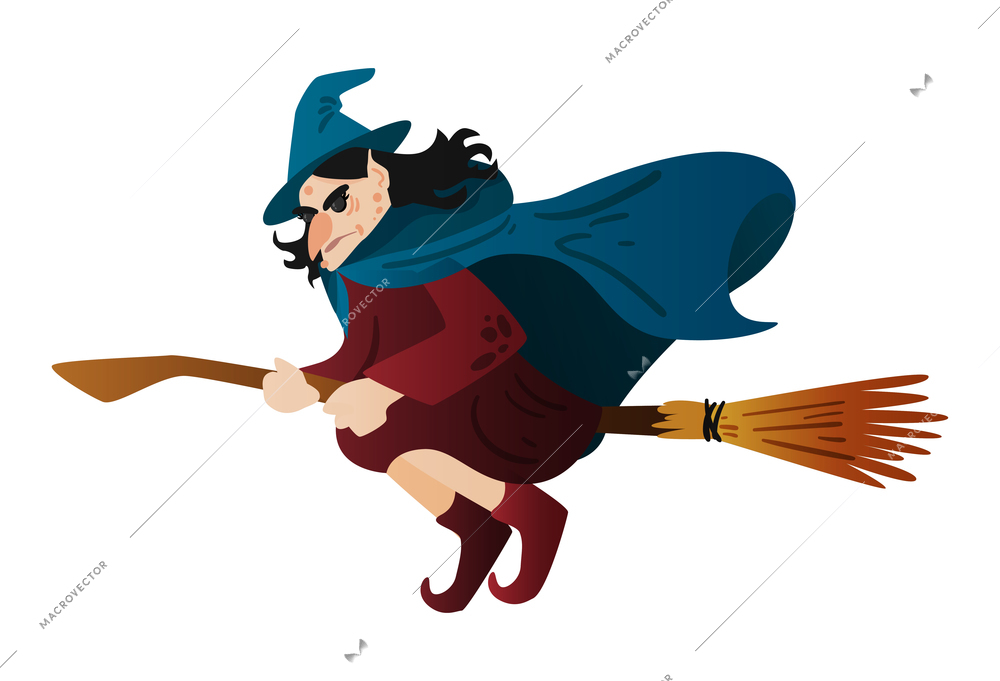 Medieval composition with flat isolated human character of fairy tale hero on blank background vector illustration