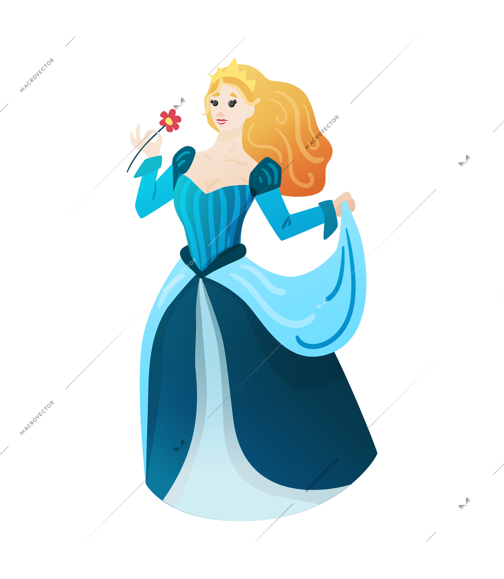 Medieval composition with flat isolated human character of fairy tale hero on blank background vector illustration