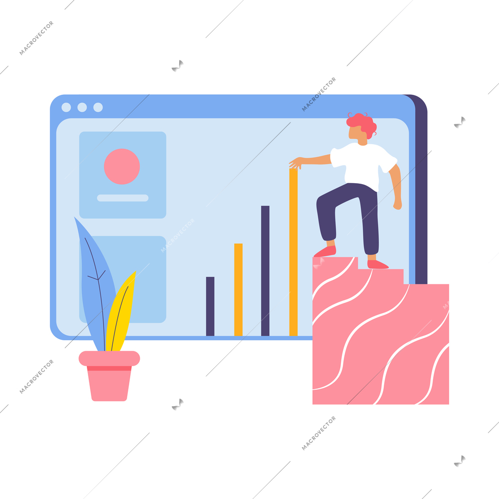 Web development flat composition with icons of website elements and human characters with tools vector illustration