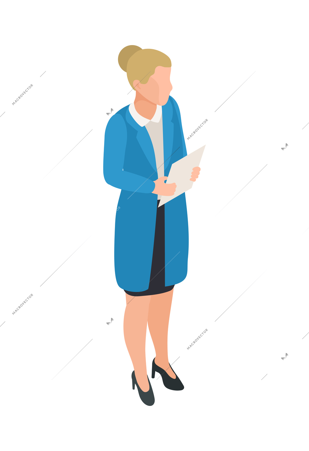 Ophthalmology isometric composition with isolated human character of medical specialist vector illustration