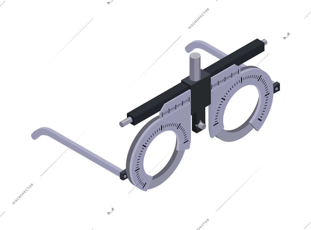 Ophthalmology isometric composition with isolated image of medical appliance vector illustration