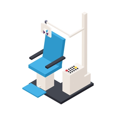 Ophthalmology isometric composition with isolated image of medical appliance vector illustration