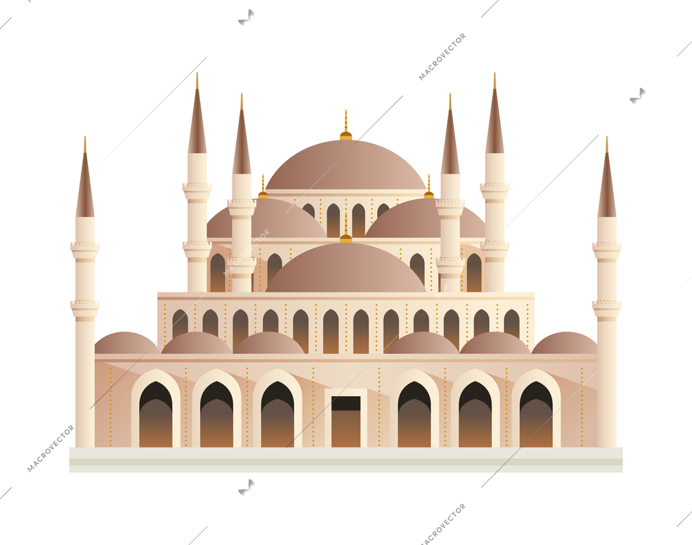 Istanbul turkey tourism travel composition with isolated image on blank background vector illustration