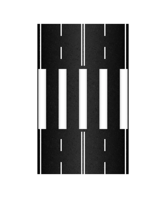 Road cars trees top view composition with isolated image of street constructor element vector illustration