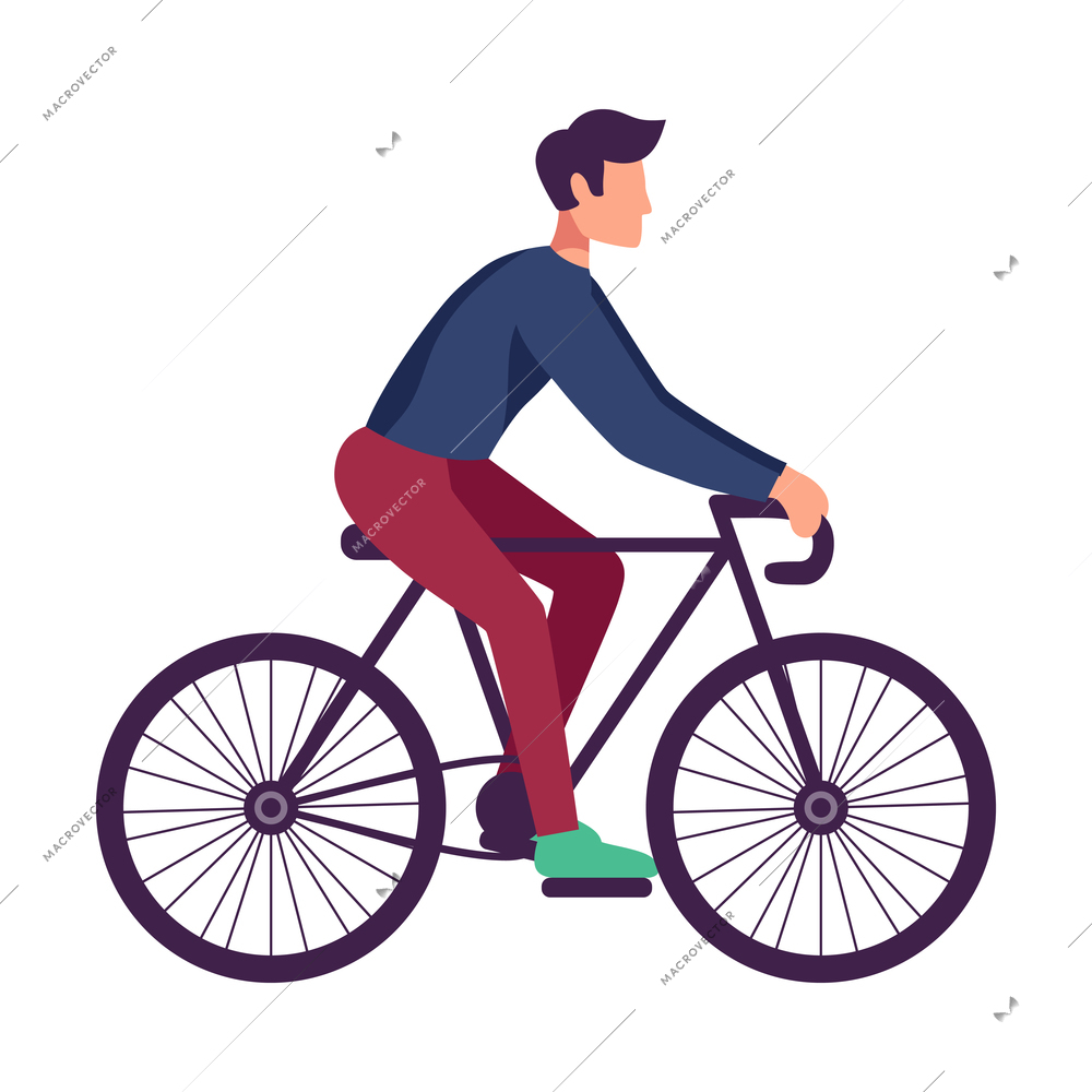 Fitness sport health composition with flat isolated character of person performing physical exercise vector illustration