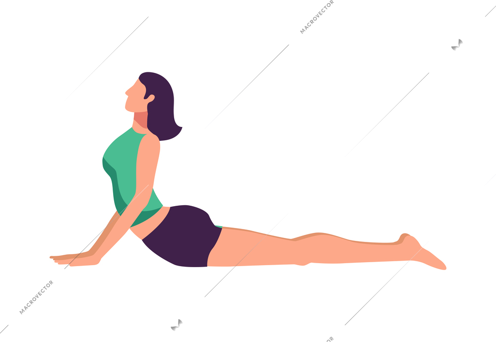 Fitness sport health composition with flat isolated character of person performing physical exercise vector illustration