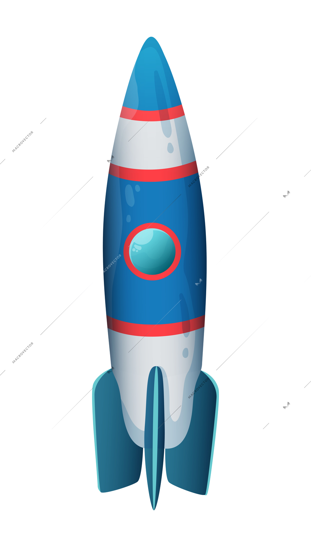 Space planet composition with isolated image of space rocket on blank background vector illustration