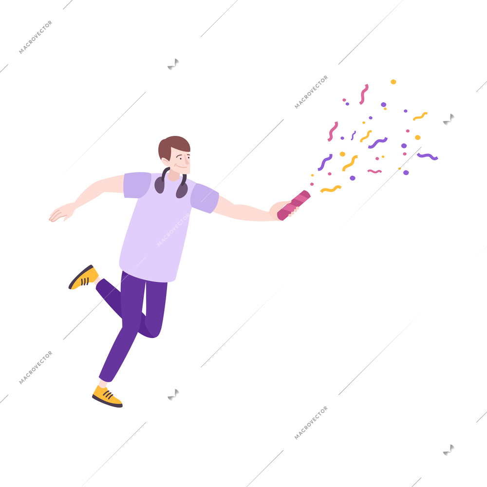 Birthday celebration anniversary composition with isolated doodle human character of happy person vector illustration