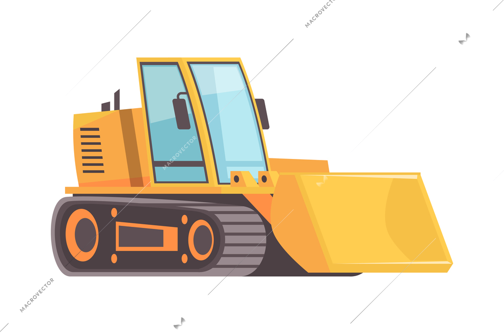 Geologist composition of isolated flat doodle style geology expedition vehicle on blank background vector illustration