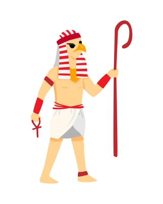 Egypt composition with isolated image of ancient egyptian character on blank background vector illustration