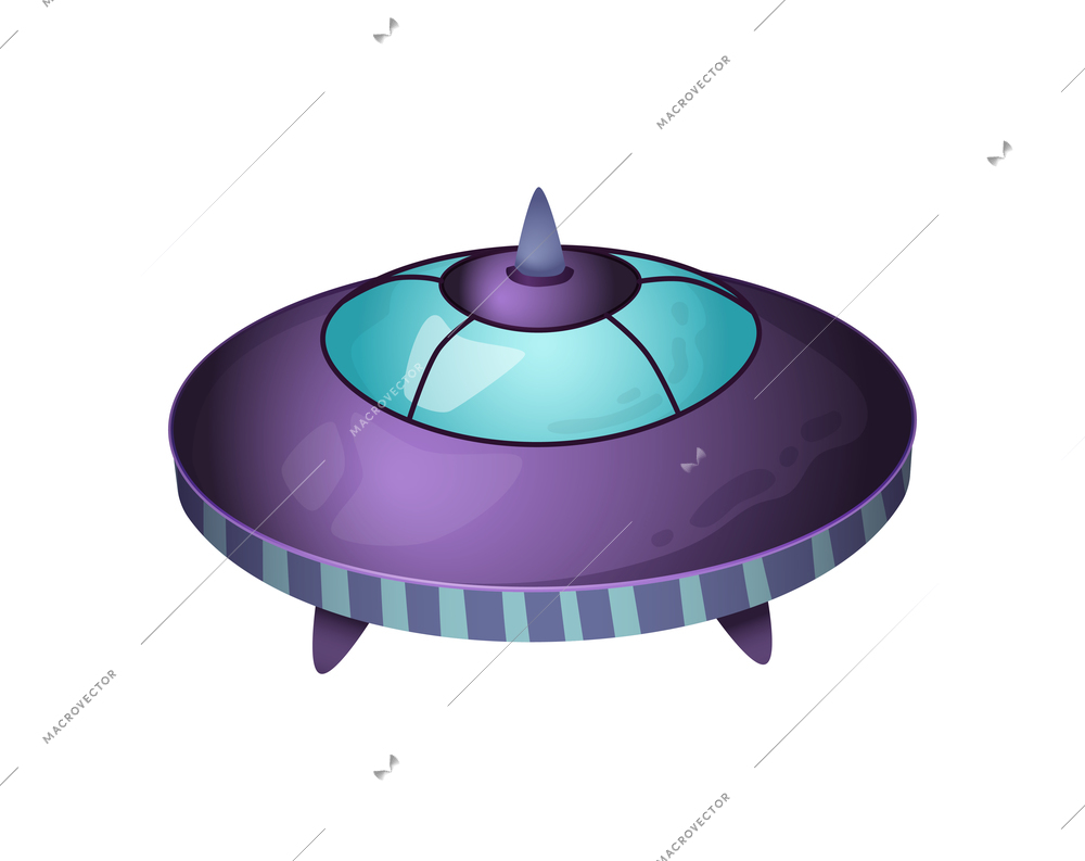 Space planet composition with isolated image of ufo spacecraft on blank background vector illustration