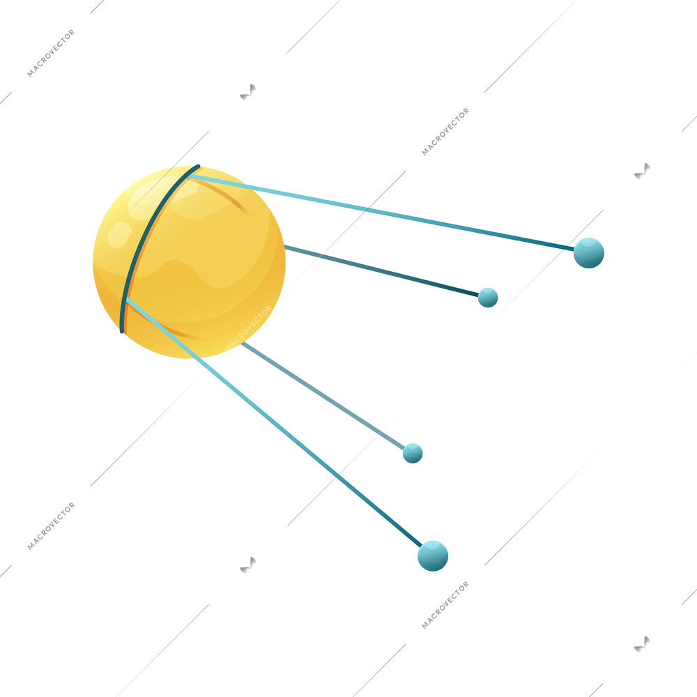 Space planet composition with isolated image of artificial satellite on blank background vector illustration