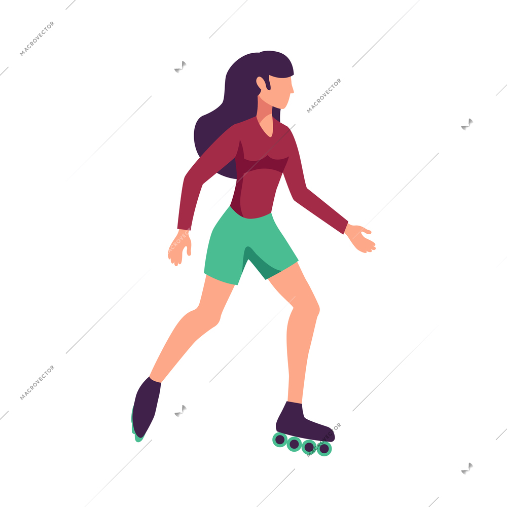 Fitness sport health composition with flat isolated character of person performing physical exercise vector illustration