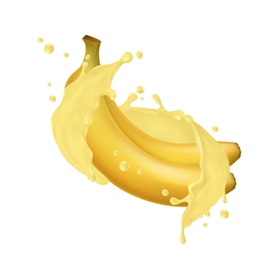 Banana composition with isolated realistic image of tropical fruit on blank background vector illustration