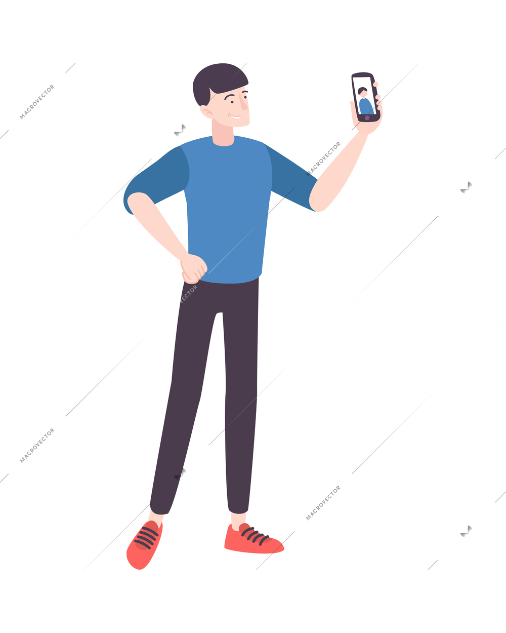 People gadget smart composition with isolated doodle style human character using electronic devices vector illustration