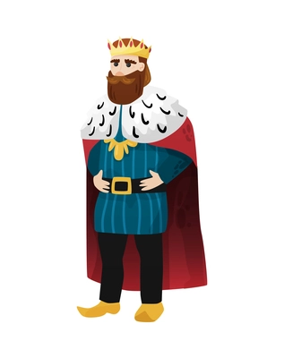 Medieval composition with flat isolated human character of fairy tale hero on blank background vector illustration