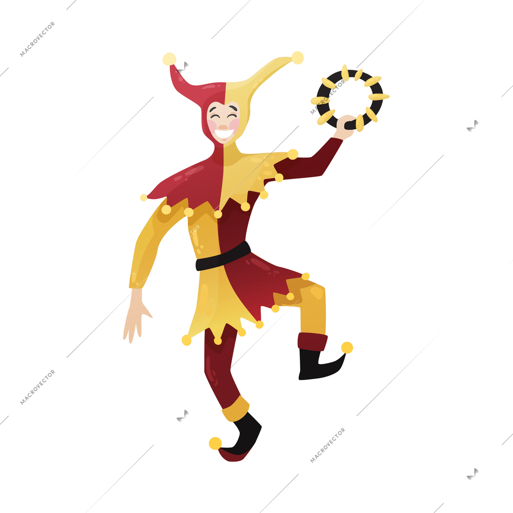 Medieval composition with flat isolated human character of fairy tale hero on blank background vector illustration