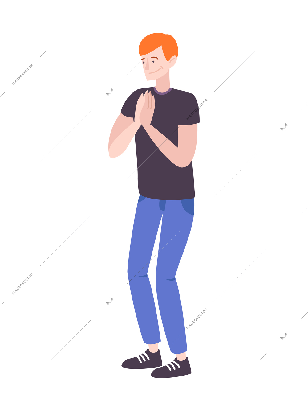 People emotion flat composition with isolated doodle style human character expressing emotions vector illustration