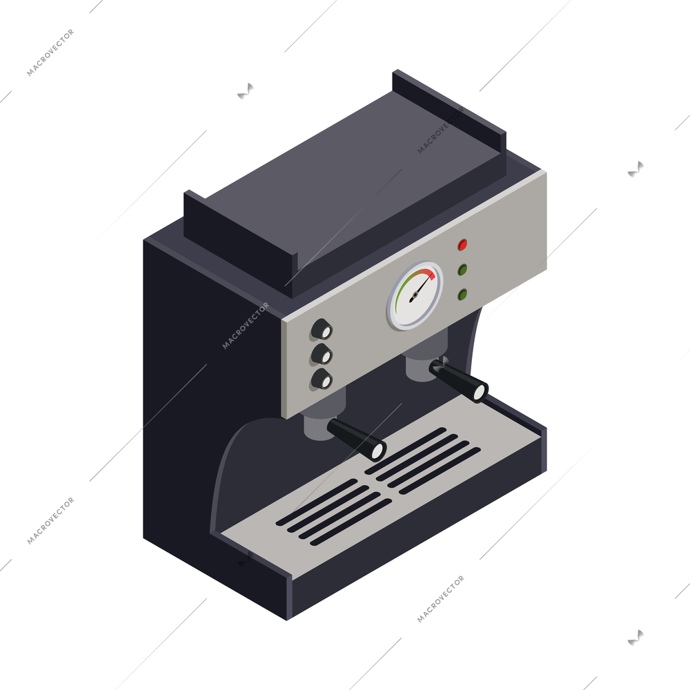 Coffee industry production isometric composition with isolated image on blank background vector illustration