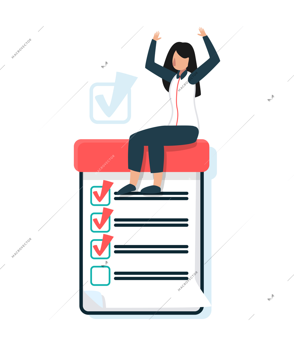 Time management composition with isolated image of stationery items and human characters vector illustration