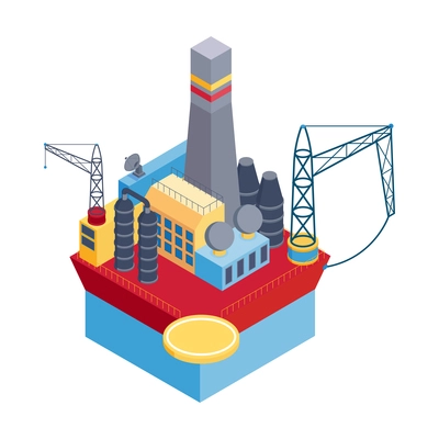 Isometric petroleum industry composition with isolated image of oil production equipment vector illustration