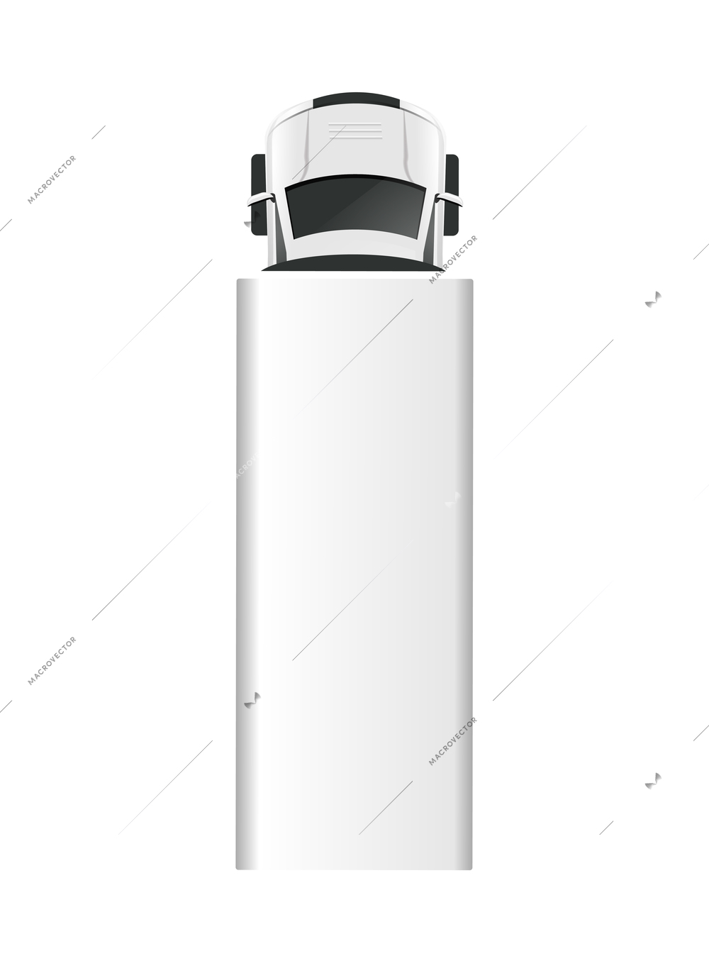 Road cars trees top view composition with isolated image of street constructor element vector illustration