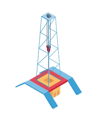 Isometric petroleum industry composition with isolated image of oil production equipment vector illustration