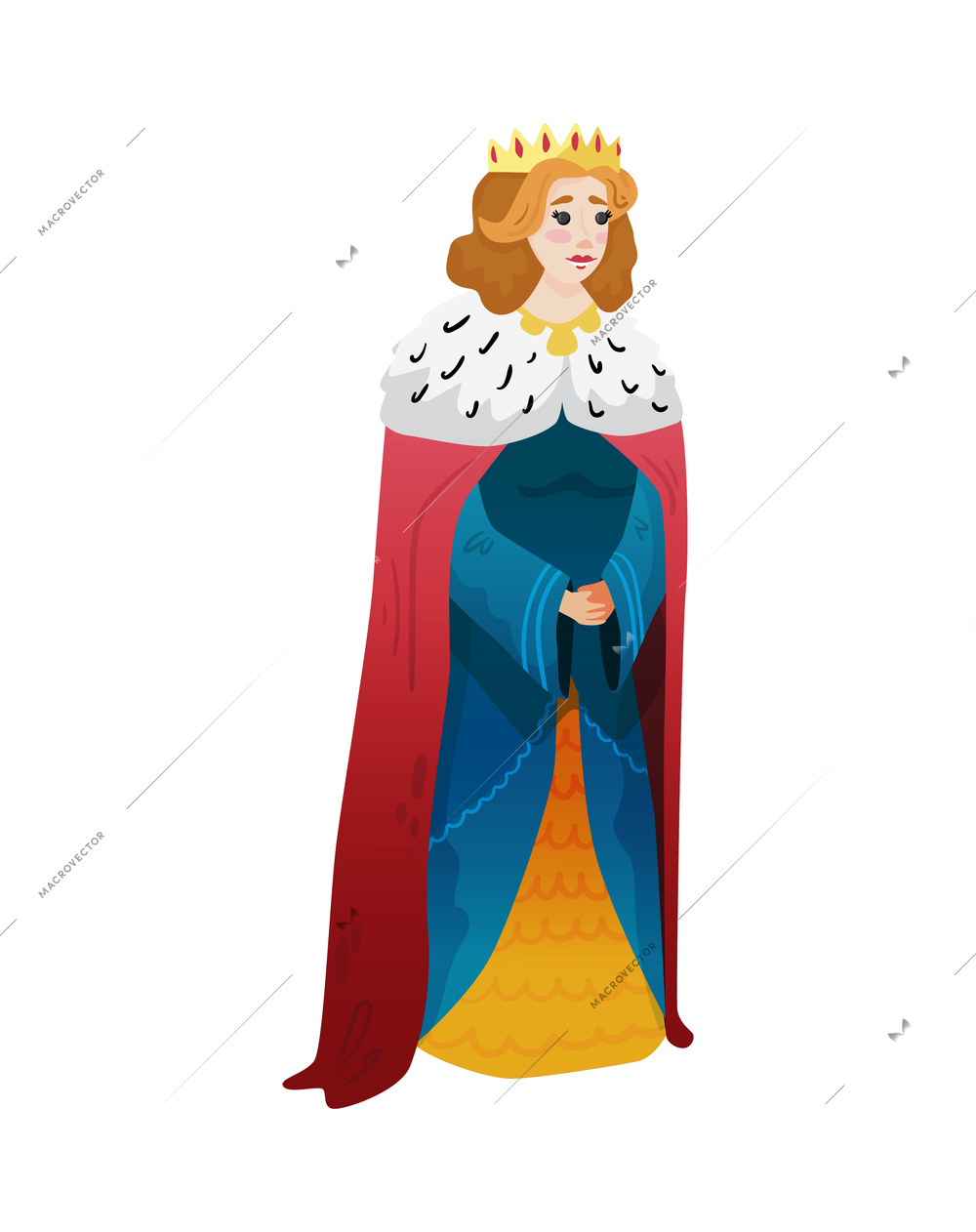 Medieval composition with flat isolated human character of fairy tale hero on blank background vector illustration