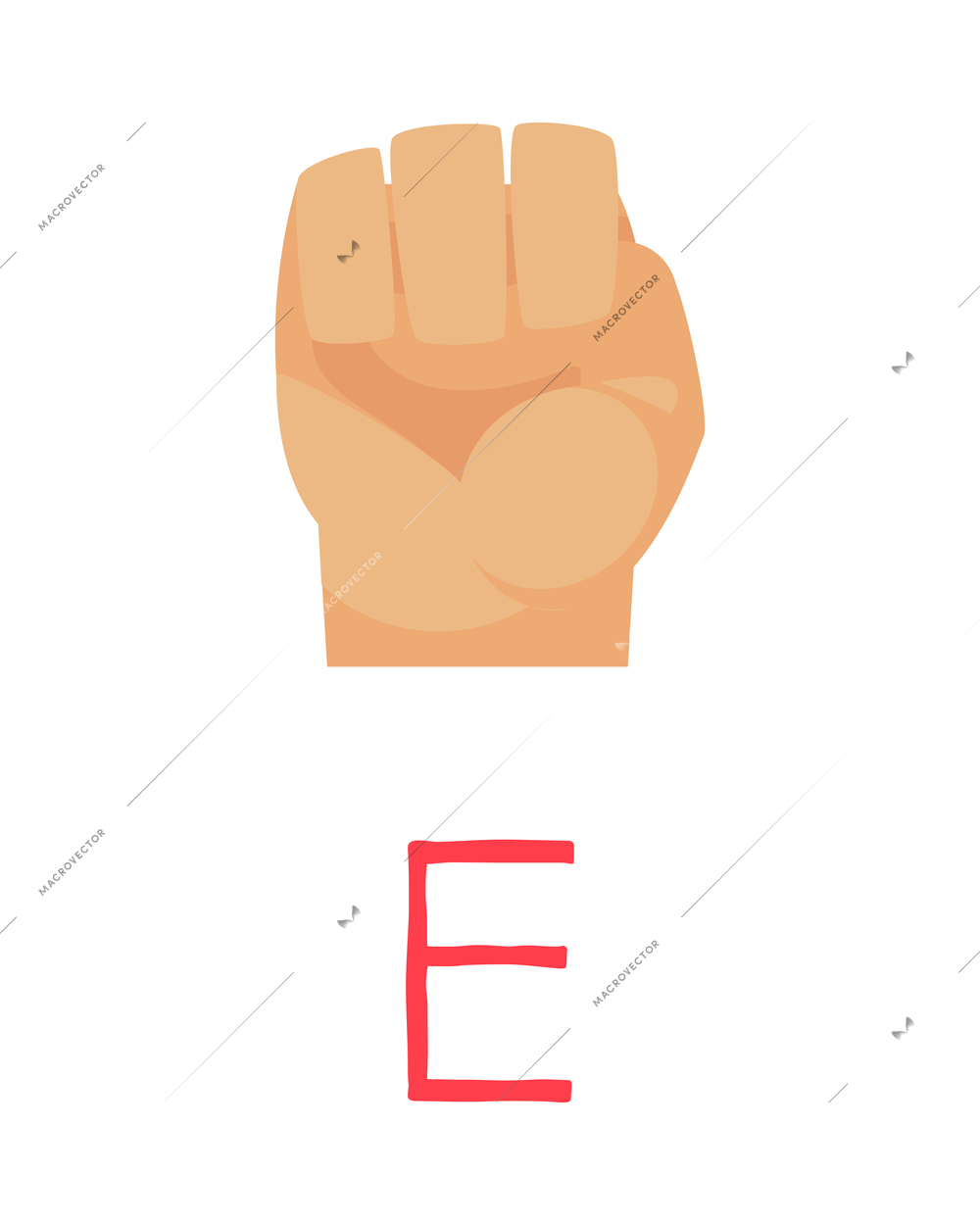 Deaf and dumb composition with isolated ornate letter and human hand showing appropriate gesture sign vector illustration