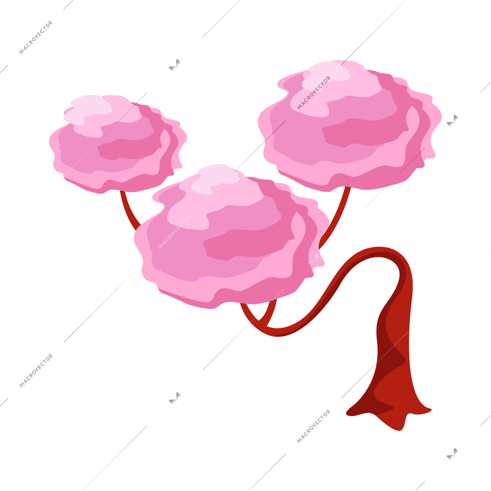 Isometric japan composition with isolated image of blossoming sakura tree vector illustration