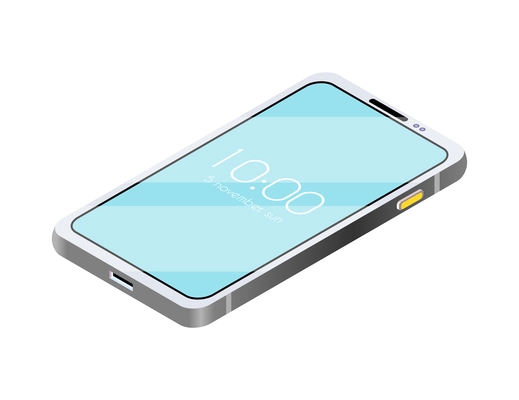 Portable electronics isometric composition with isolated image of digital device on blank background vector illustration