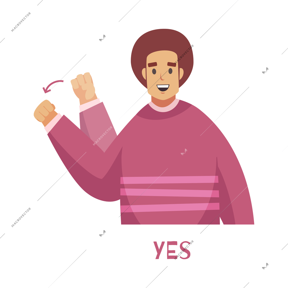 Disability deaf people sign language composition with text and isolated human character showing phrase vector illustration