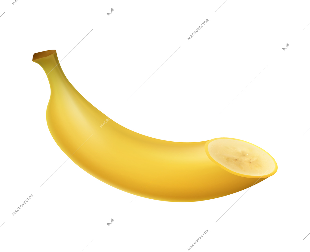 Banana composition with isolated realistic image of tropical fruit on blank background vector illustration