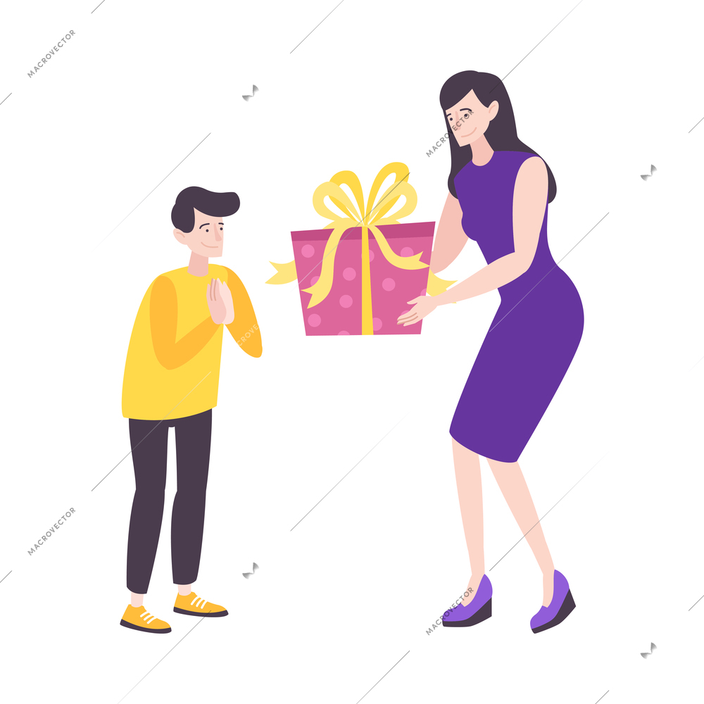 Birthday celebration anniversary composition with isolated doodle human character of happy persons vector illustration