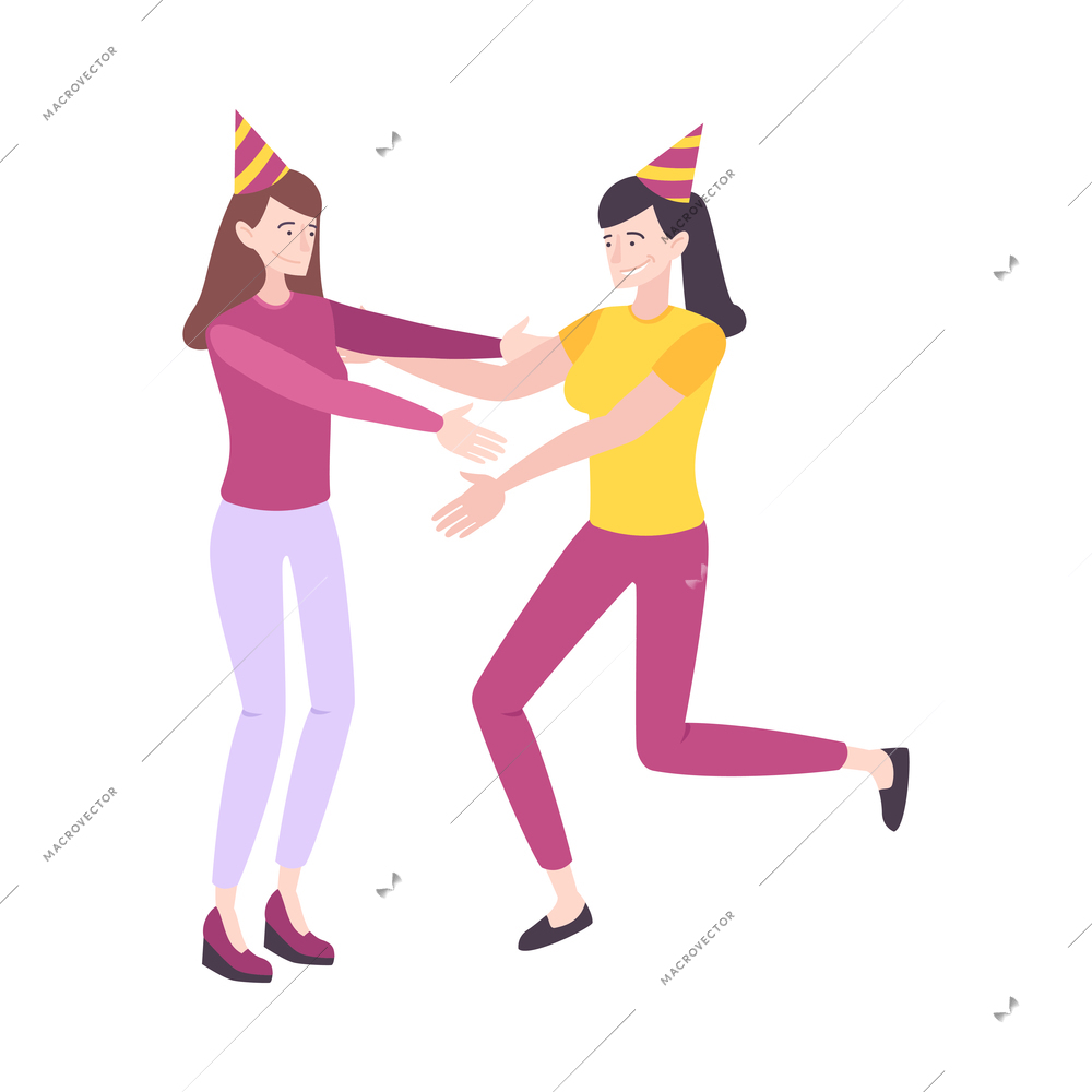 Birthday celebration anniversary composition with isolated doodle human character of happy persons vector illustration