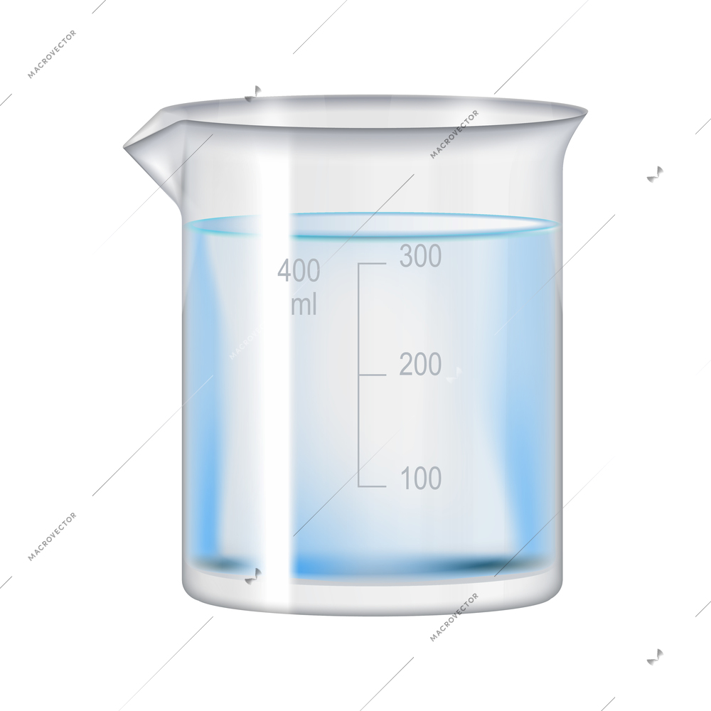 Test tubes flask laboratory glassware realistic composition with isolated image of transparent jar with liquid vector illustration