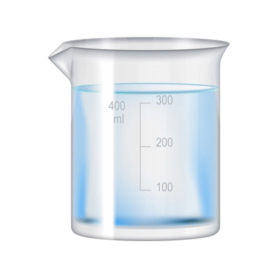 Test tubes flask laboratory glassware realistic composition with isolated image of transparent jar with liquid vector illustration