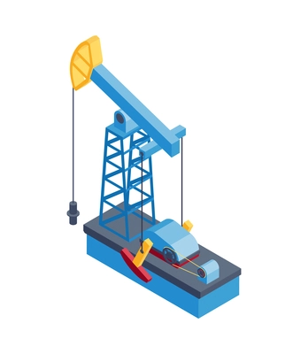 Isometric petroleum industry composition with isolated image of oil production equipment vector illustration